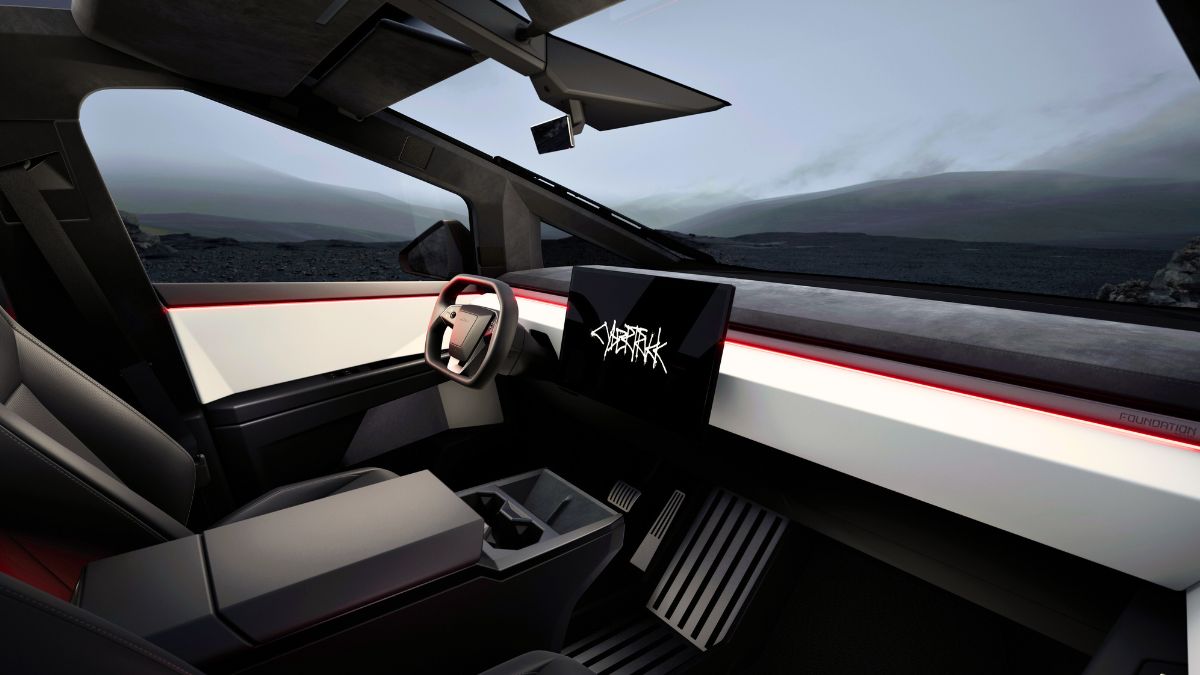 Leaked Tesla Cybertruck Interior Video Shows a 2nd 8-Inch Rear Screen